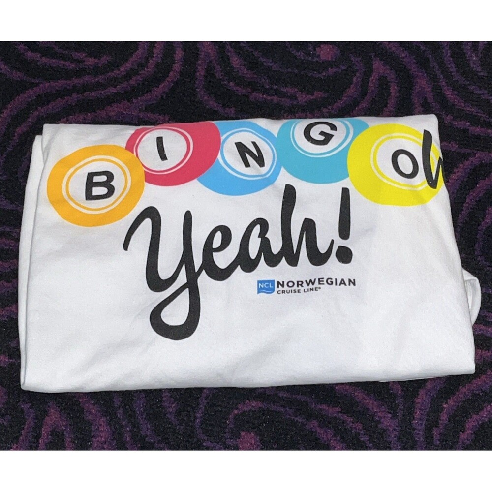Norwegian Cruise Line NCL Bingo Oh Yeah T-Shirt White Size 2XL Port & Co Travel